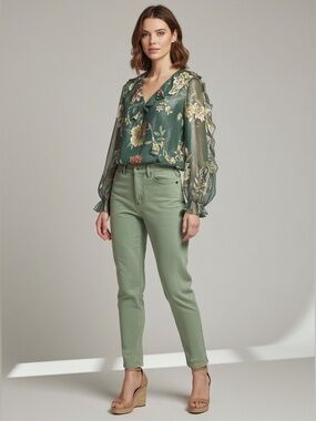 Cato Floral Wrap Blouse